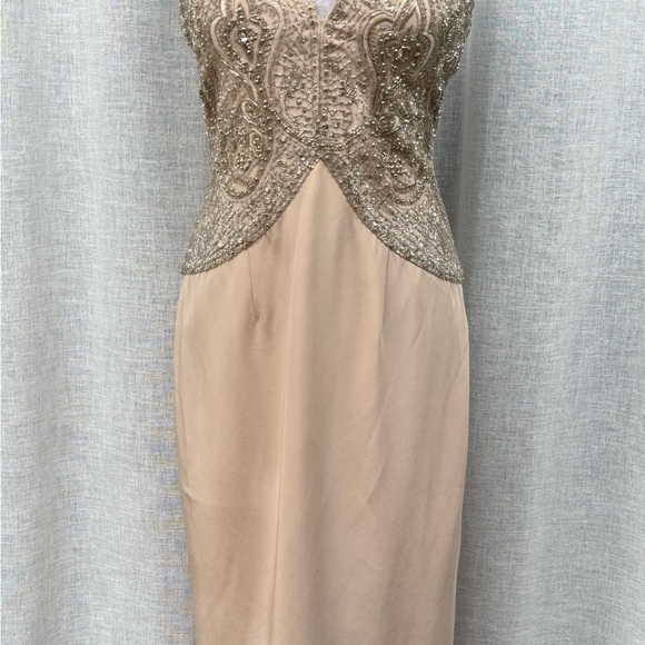 Stephen Yearick soft pink halter maxi beaded top dress - Picture 8 of 15